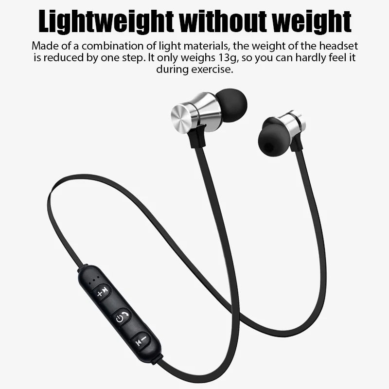 Wireless Waterproof Headphones | Neckband Magnetic With Mic For Samrtphones