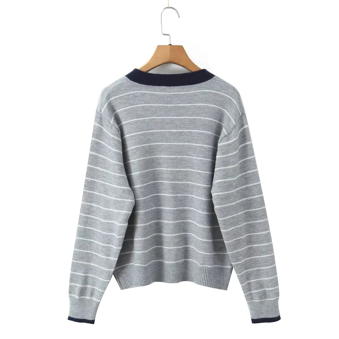American Style Autumn New Multicolor  Striped Sweater Cardigan | Retro Long Sleeve Jacket