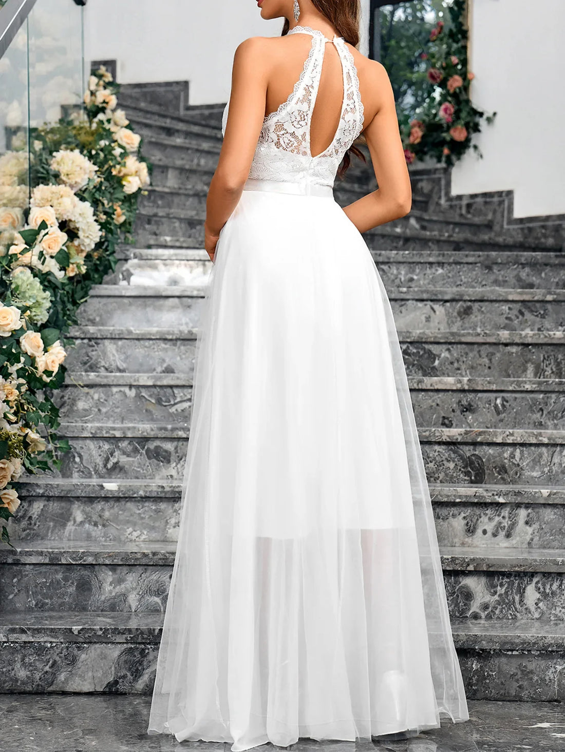 Elegant Chiffon Wedding Dresses | Beach Applique Lace Bride Gown | Princess Party Gowns Customize