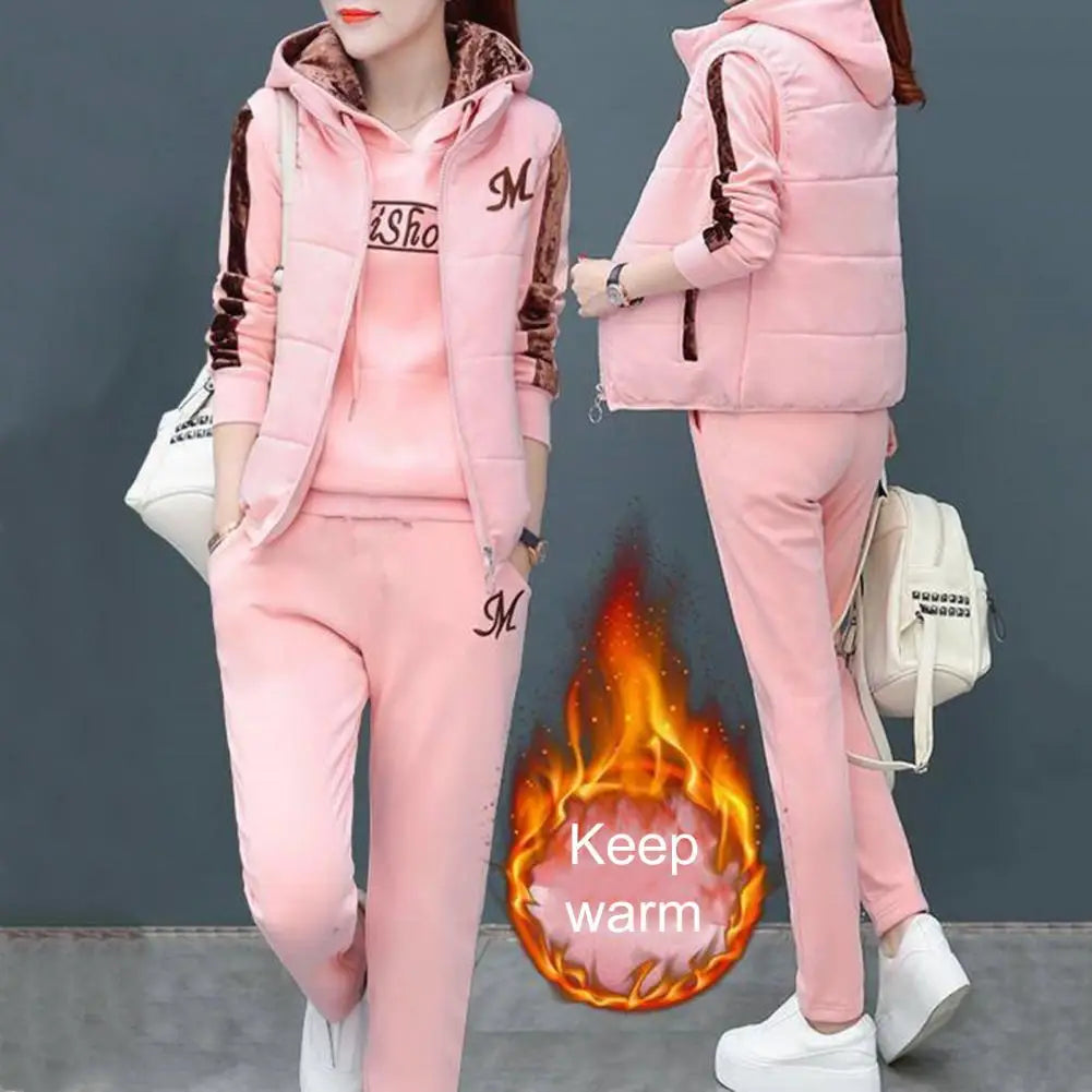 3 Sweatpants And Hoodie Set Womens | Waistcoat Pants Set