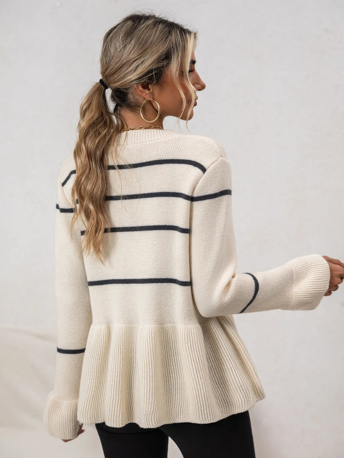 Elegant long sleeve sweater cardigan | Women's New Single Breasted V-neck  Cardigan