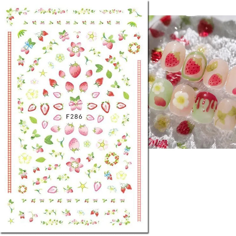 3d Nail Art Stickers | Summer Fruit Nails | Decals Decorations For Manicures