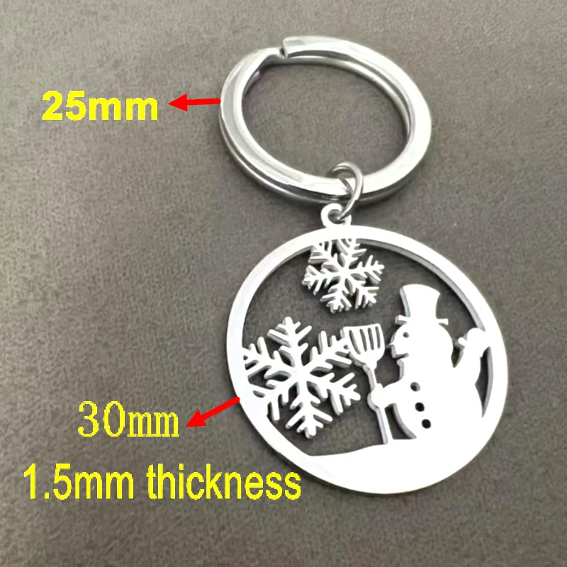 10pcs Christmas Keychain Ideas | Cute Santa Claus Deer Pendant Keychain