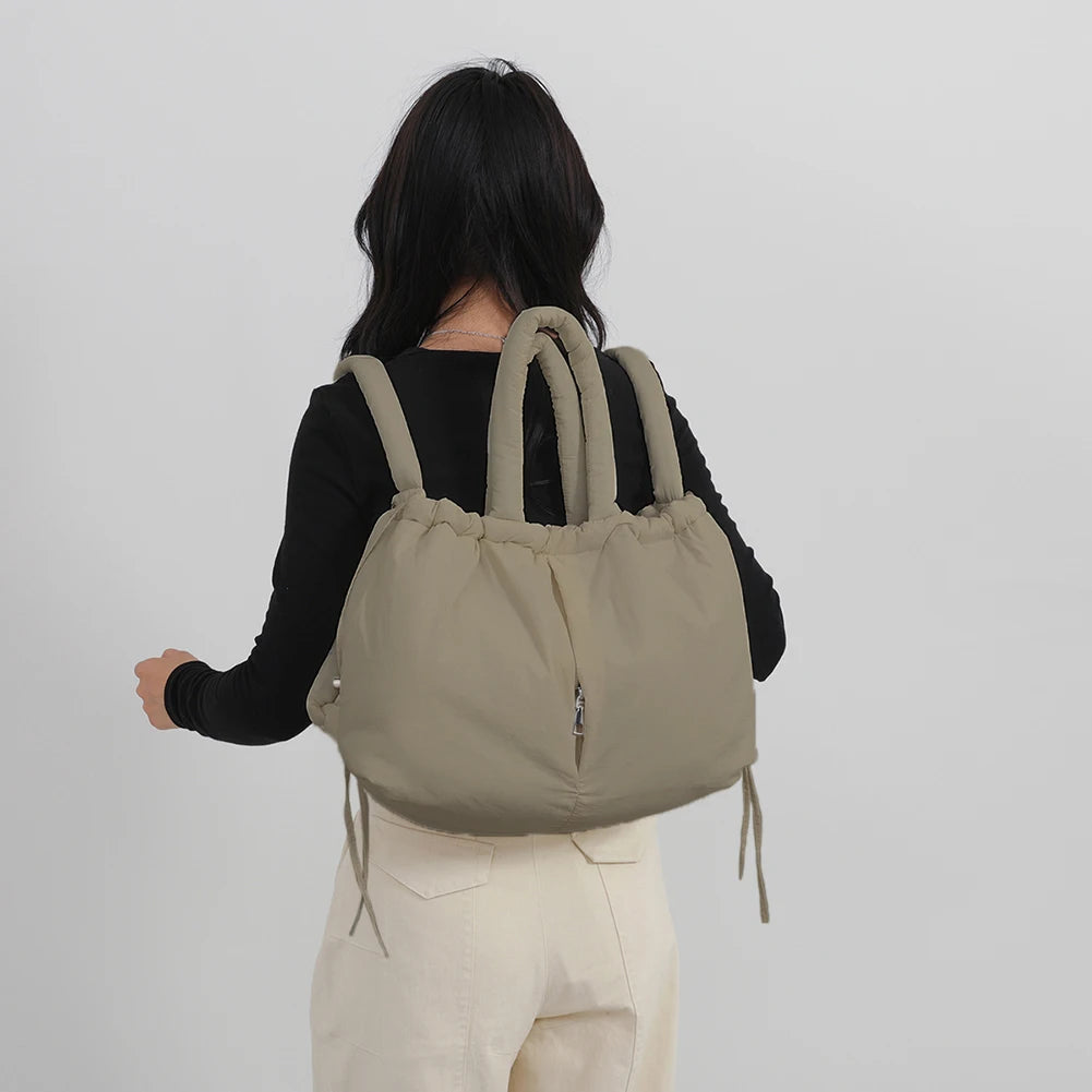 Puffer Tote Bag Designer | Adjustable Strap Shoulder Bag Nylon Large Capacity Puffy Purse