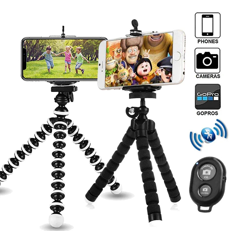 Octopus Tripod Phone Holder | Smartphone Clip with Remote Shutter