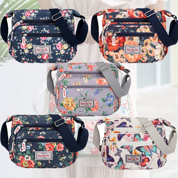 fashion Multi Pocket Handbag | Floral Pattern Shoulder Bag for Shopping Messenger Bags