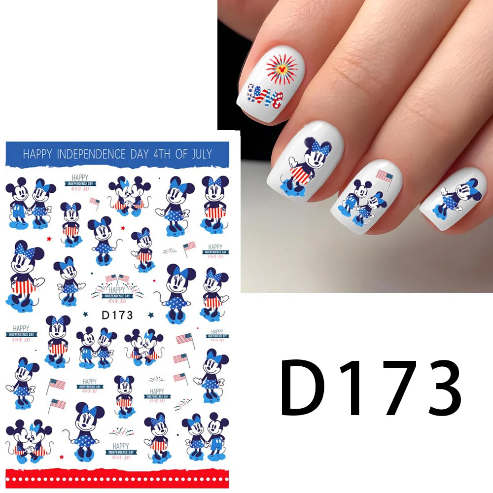 Independence Day DIY nail art stickers Christmas theme