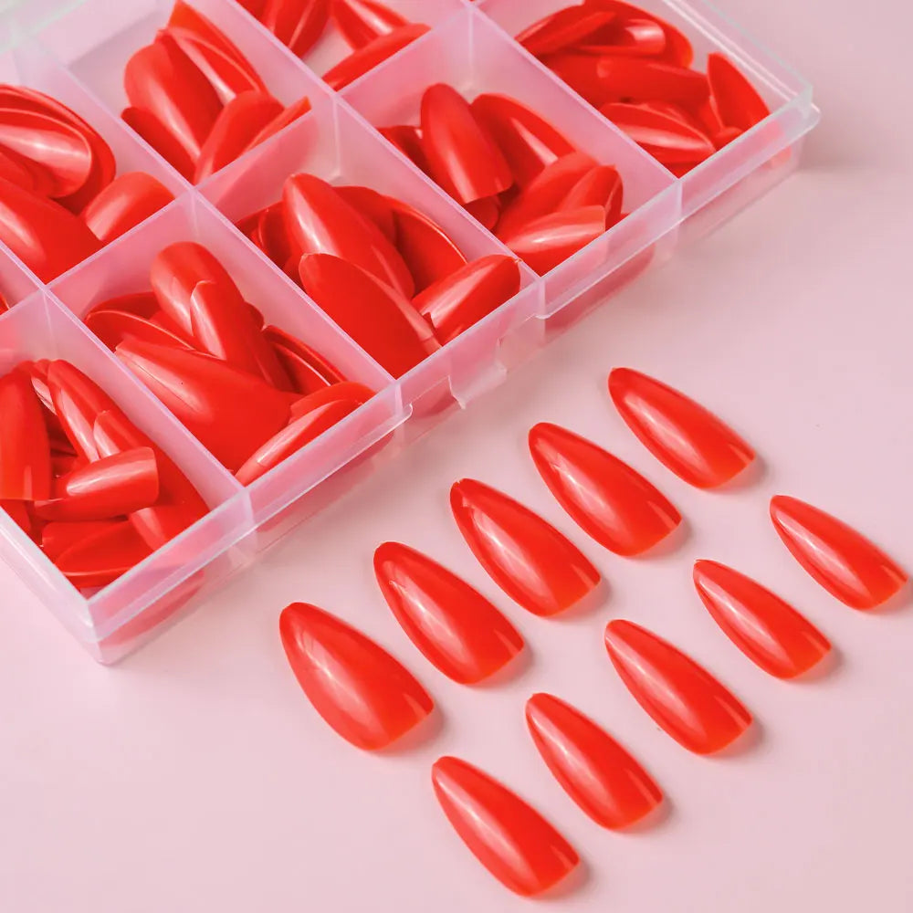 120pcs/box Fall Nails Colors | Almond False Nails Solid Color Press-On Nails